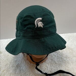 Michigan State Spartans Wide Brim Boonie Hat Adjustable Strap Green Unisex